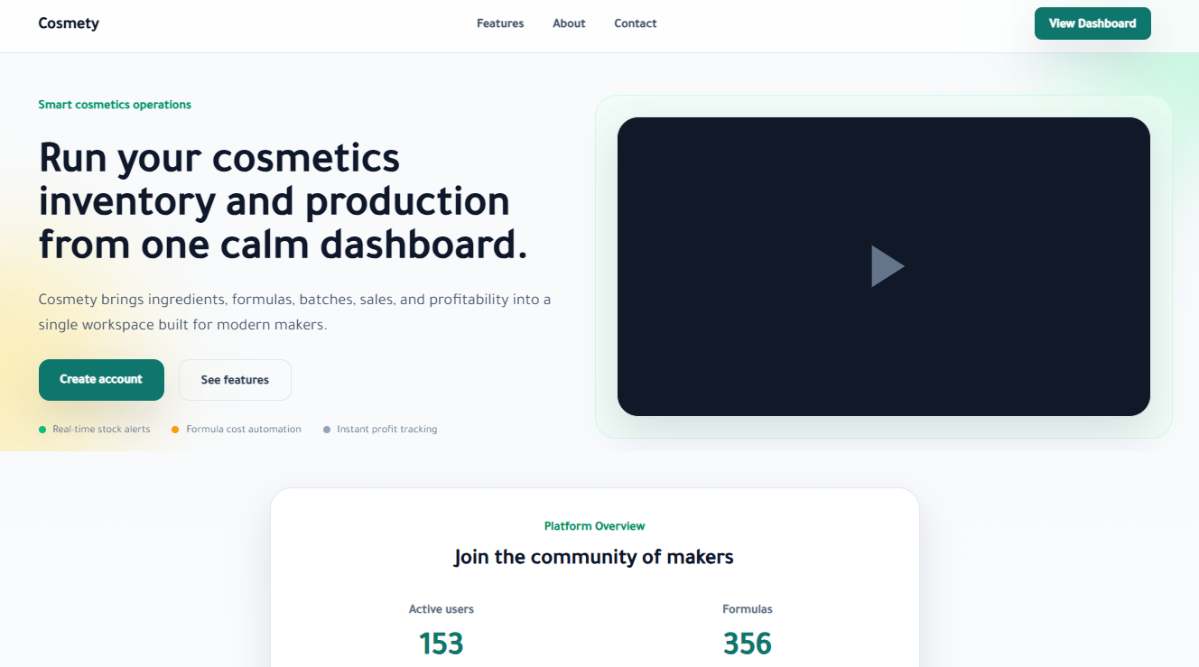 Cosmety Project Screenshot